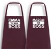 style4us Coppia di grembiuli Personalizzati con nome The boss e The real boss