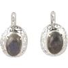 Handmade Orecchini in labradorite con chiusura russa, fatti a mano, in argento sterling 925, con montatura a griffe traforata