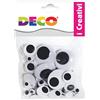DECO Occhi mobili adesivi Deco tondi - conf. 50 pezzi - formati assortiti 11495