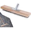 Generic Scopa metallica, 30 cm flessibile resistente scopa in acciaio per la pulizia del giardino - scopa da strada spazzola da giardino spazzola per raschiare i capelli duri lama rastrello per rimuovere