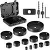 HYCHIKA BETTER TOOLS FOR BETTER LIFE HYCHIKA Set di seghe a tazza con custodia, 19 punte per sega a tazza con lame da 3/4-5, 2 mandrini, 2 punte da trapano, 1 piastra di installazione, 1 chiave esagonale, kit per sega a tazza per legno