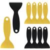 Moicstiy 10 spatole in plastica per vernice, raschietto per stucco, strumento di installazione per rimuovere bolle d'aria, adesivo per stampa 3D (nero, giallo)
