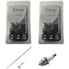 MagiProject ricambio 2 Catene da 64 Maglie Passo 0.325 Spessore 058 1.5mm, per Motoseghe Scoppio 26cc 43cc Set Ricambio 2 Catena + 1 Tubetto di Grasso Lubrificante + Lima affilacatena + Candela L7T
