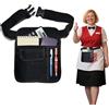 Ulifebetter Marsupio da server, grembiule corto con tasca, grembiuli con tasche cintura regolabile grembiule da cameriera marsupio per attrezzi in vita per cameriere, Nero, taglia L., XL