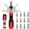 SHARDEN Cacciavite a cricchetto 13 in 1 cacciavite multibit tutto in uno Set di cacciaviti con Phillips, testa piatta, Torx Security, esagonale, Robertson, set di cacciaviti ad angolo regolabile