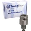Trade-Shop Adattatore quadrato da 1/2 a 1/2 x 20 UNF mandrino adattatore