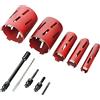 TIMCO PREMDCK5 Premium Dry Diamond Core Drill Kit-5 pezzi, rosso