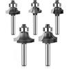 LIYJTK Set di 5 punte per router in lega di acciaio al tungsteno durevoli per progetti di lavorazione del legno taglio fresa diritta con gambo da 6 mm nero (Impostare A)