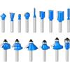 cskky 15 pezzi 1/4in gambo fresa set rifilatura dritto perline tungsteno carburo taglio utensili for la lavorazione del legno .oth
