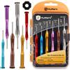 MulWark Set di 6 cacciaviti magnetici di precisione micro - Mini teste piatte e Phillips per riparazione di occhiali, orologi, iPhone e dispositivi elettronici (acciaio CR-V)