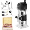 Genérico Router di falegnameria, router portatile - 220V Trimmer elettrico in legno 40000 RPM,6 grilletto del router a velocità variabile, macchina di taglio a mano con bit del router
