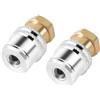 Snugawarm Mandrini ad aria bloccabili per valvole di pneumatici a foro grande, 1/4 per testa di gonfiaggio NPT in ottone con manicotto a connessione rapida, design a estremità chiusa per strumenti e forniture