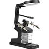YWBL-WH Stazione di Lavoro per Saldatore Elettrico USB, Luci a LED con Lente di Ingrandimento 3X/4.5X/25X, Clip a Coccodrillo, Rotazione di 360 Gradi (BLACK)