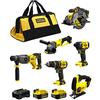 DEWALT STANLEY FatMax Kit SVK20624A (SFMCD721 + SFMCH900 + SFMCS500 + SFMCS600 + SFMCG400 + SFMCF810 + 2 Batterie 4,0 Ah + Caricabetterie + Borsa XL)