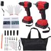 AMONIDA Avvitatore a Percussione 21 V, Kit Trapano a Batteria con Motore Brushless con Coppia 350 N, 2400 Giri/min, Luce LED e 2 Batterie, Ideale per la Lavorazione Professionale di Legno e Metallo