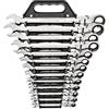 GearWrench Set di chiavi combinate a cricchetto con testa flessibile, 13 pezzi, SAE - 9702D