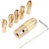ERNZI 7PCS Set 0.5-3.0mm Ottone Mandrino Micro Motore Punta da trapano elettronico Mandrino Adattatore senza chiave con chiave esagonale for utensili elettrici (Color : A00067)