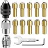 Fowspvzn 15pcs Strumento di Potere Trapano Ottone Collet Mandrino ForDremel Rotary Tool 1/32 A 1/8 Trapano Mandrino Pinza Lucidatura Incisore