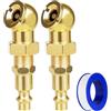 NEATABY 2 mandrini ad aria portatili a sfera, 1/4 NPT in metallo resistente a flusso chiuso con spina rapida standard, ugello per tubo pneumatico per gonfiare manometro, accessori per compressore d'aria