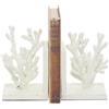 Deco 79 Fermalibri in metallo corallo, set di 2 12,7 cm, 17,8 cm, bianco