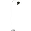 Brilliant Lampada da terra ad arco Helen, attacco E27, altezza 170 cm, larghezza 23 cm, profondità 51 cm, braccio curvo, metallo, cromato con paralume nero, ideale per soggiorno e angolo lettura, design moderno