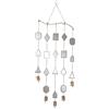 Deco 79 Metal Geometric Indoor Outdoor Windchime Garden Decor with Glass Mirrors and Bells, Hanging Ornament 14 x 1 x 32, Brown