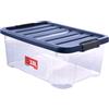 SUNDIS Wave Box, scatola portaoggetti 10l, con coperchio a clip, plastica trasparente, impilabile, ideale per la camera da letto, lo spogliatoio, le scarpe, l'ufficio