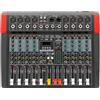 SINEXTESIS Mixer Audio/Scheda Audio 8 canali, multieffetto DSP, interfaccia USB, Lettore MP3 integrato per riprodurre e registrare, Connettività Bluetooth (EVOMIX-08-USB)