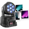 BoomToneDJ ROBO WASH 7X12W Luce da palco LED RGBW 4in1, Dimmer, Stroboscopio, Spot testa mobile, Lira motorizzata. Programmi automatici, rilevamento musicale, DMX, master/slave.