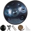 Generic Kurd Minor 440 Hz Handpan, tamburo a mano in acciaio inox con custodia in viola, 10 note strumento musicale per adulti, 56 cm