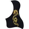 ILGIZJIN Piastra antigraffio per chitarra acustica Battipenna Per Chitarra Acustica Con Motivo Fenice E Drago Adesivo Per Battipenna Stile Uccello Nero(Gold A)