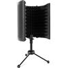 Pronomic MP-40 Micscreen Supporto da Tavolo - Assorbitore & Diffusore Microfono, Regolabile e Pieghevole - Ideale per Podcast, Studio, Registrazione & Streaming - Include Riduttore Filettatura.