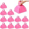 PATIKIL 12 campanelle a forma di mucca per partite di calcio, campane da 7,6 cm, per eventi sportivi, in metallo, con manico, per tifo e matrimonio, rosa