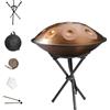 Generic Handpan Drum 432Hz O 440Hz | Strumento A Percussione da 55cm | Steel Tongue Drum | Handpan in Acciaio per Meditazione, Yoga, Terapia Sonora | Strumento Musicale Professionale(Gold,432HZ/9Note)