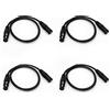 JLTPH Cavo DMX 3 Pin 512 da 1 metro cavi DMX professionale da XLR maschio a femmina per luci di scena DMX (confezione da 4)