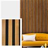 Briconess.com Set 4 pannelli fonoassorbenti decorativi in mdf per uso interno, Effetto Legno, Pannelli Murali, Design Moderno 60xH275 cm (Teak)