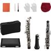 HUIOP Professionale Oboe C Chiave Semiautomatica Stile Chiavi nichelate Strumento a fiato con ance per oboe Guanti Custodia in pelle Borsa per il trasporto Panno per la pulizia Mini cacciavite,oboe se