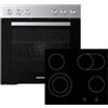 Respekta Set forno e fornelli da incasso HS2201-26 / Vano cottura da 72 litri con 7 modalità di cottura/Piano cottura in vetroceramica - 9 livelli di potenza/Zona a doppio circuito e zona per arrosti