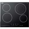 Summit Appliance CR4B23T5B Stufa radiante 24 di larghezza, 230 V, 4 bruciatori su superficie in vetro Schott in ceramica liscia nera con comandi tattili digitali e un elemento di cottura