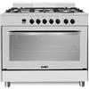 Samet, Cucina a Gas 5 Fuochi con Forno e Grill Elettrici, 90x60 cm, Classe A, in Acciaio Inox, Accessori Inclusi, Modello Stromboli