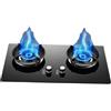 Generico Cucina A Gas A 2 Fuochi, Piano Cottura Da 5,0 KW, Piano Cottura In Vetro Temperato, Kit Fonte Di Gas NG/GPL, Con Protezione Antispegnimento, For Cucina(LPG)