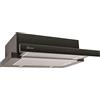 GURARI cappa schermo piatto 117 Black Prime, cappa da cucina 60 cm, nero, vetro nero, 1000m³/h, aspirazione molto potente, aria estratta, ricircolo dell'aria