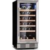 KLARSTEIN Cantinetta Vino Refrigerata a Zona Singola per Interno/Esterni, Frigo Bar, Cantina Vino con Vetrina, Mini Frigo con Protezione UV, Frigorifero Piccolo Touch Control, 5-18°C 31 Bottiglie