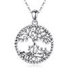 AEONSLOVE Ciondolo Albero della Vita Argento 925 per Mamma Figlia Collana Albero della Vita Donna con Cristallo Turchese Malachite Gioielli con Albero della Vita Regalo Festa della Mamma