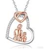 INFUSEU Collana Mamma e Figlio Ciondolo a Cuore Gioiello di Famiglia Regalo per Madre con un Figlio Maschio Amore Incondizionato Legame Speciale