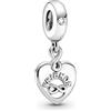 PANDORA Icons Pendente con scritta Friends e cuore con infinito in argento Sterling con zirconia cubica trasparente