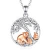 INFUSEU Collana Della Madre, Ciondolo Animale Famiglia Collana Argento Sterling 925 Mamma Orsa Due Cuccioli Animali Madre e Figlia Gioielli di Moda Regalo per la Mamma Nonna Zia