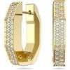 Swarovski Orecchini a cerchio Dextera, Ottagonale, Bianco, Placcato color oro