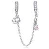 Teleye Ciondolo con catena di sicurezza gatto e artiglio per bracciale, ciondolo in argento sterling 925 genuino al 100% adatto per bracciale Pandora