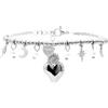 FREDDY Bracciale da Donna Cuore Sacro, Braccialetto in Acciaio Inossidabile Ipoallergenico - Collezione Harmony - 20 cm, Pendenti - Silver